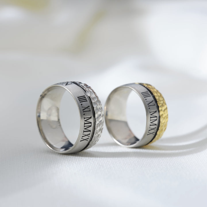 Roman Alphabet Wedding / Engagement Rings for Couple