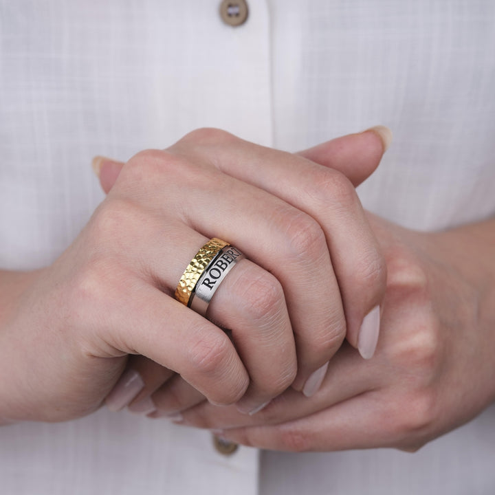 Roman Alphabet Wedding / Engagement Rings for Couple