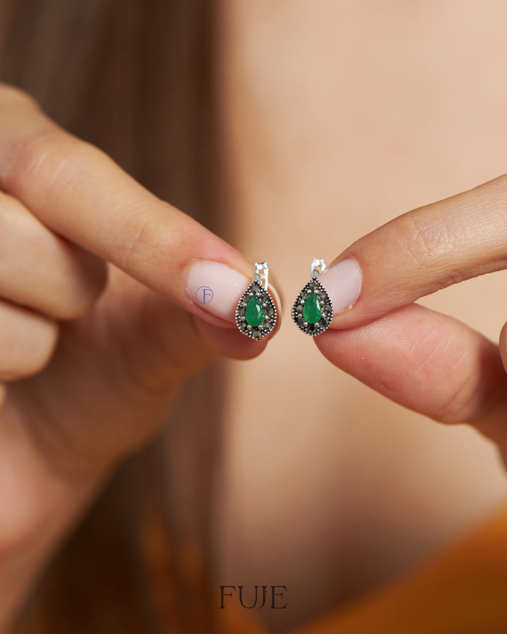 Emerald Stud Earrings for Women