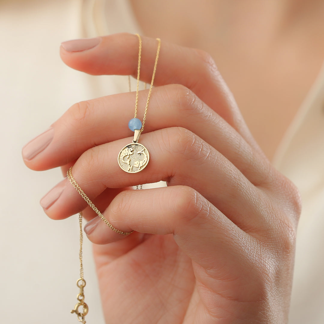 Zodiac Sing Necklace Gold