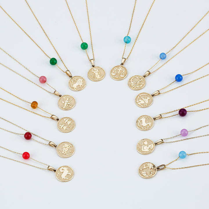 Zodiac Sing Necklace Gold