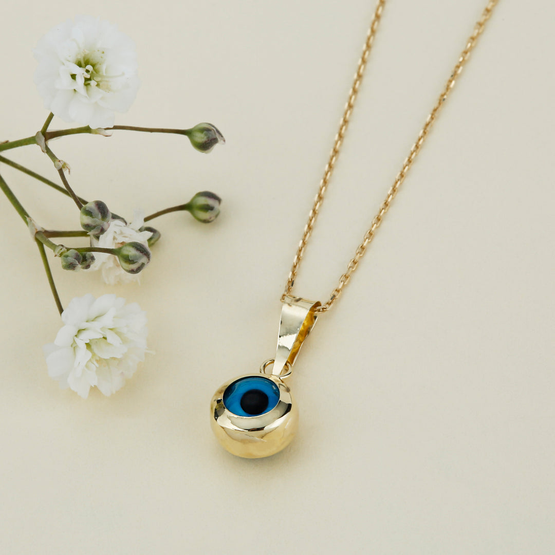 Tiny Evil Eye Necklace Gold