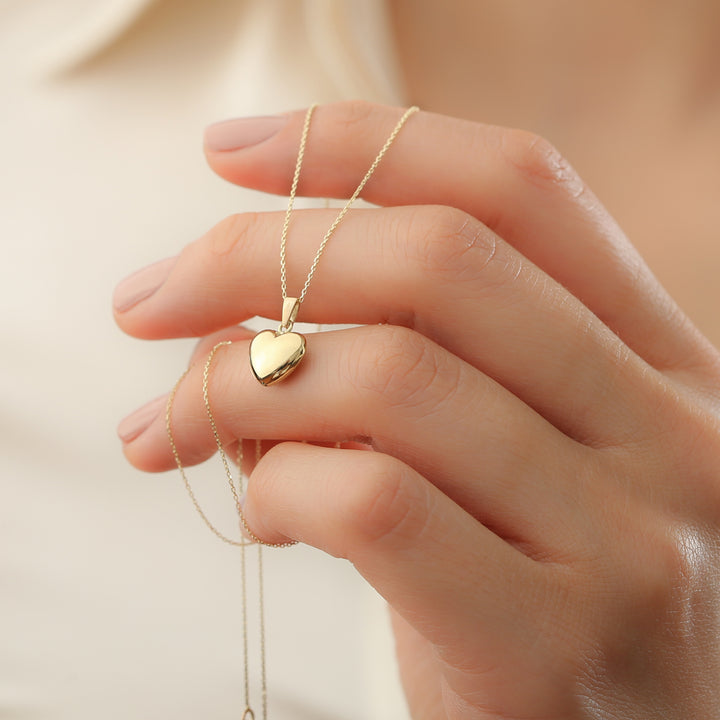 Gold Heart Necklace Minimalist