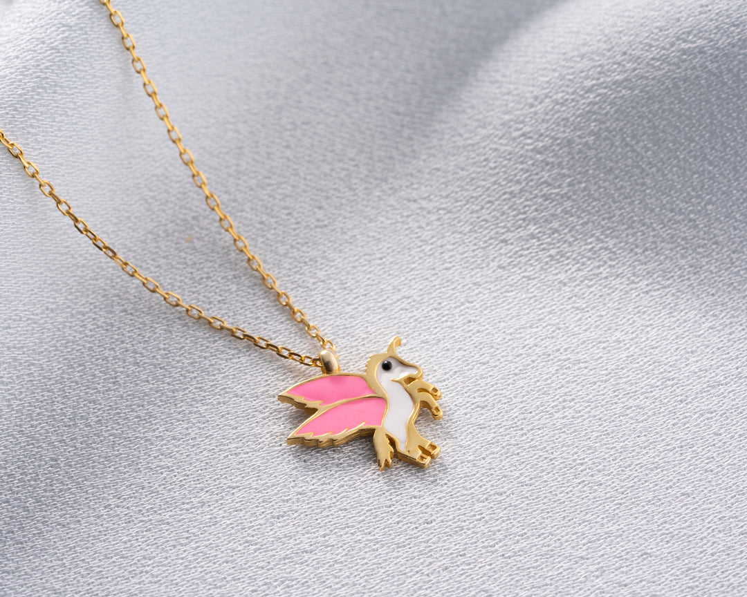 Pink Unicorn Necklace