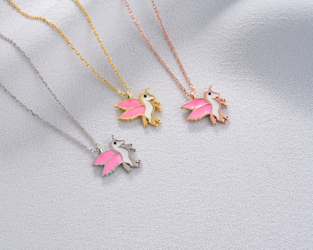 Pink Unicorn Necklace