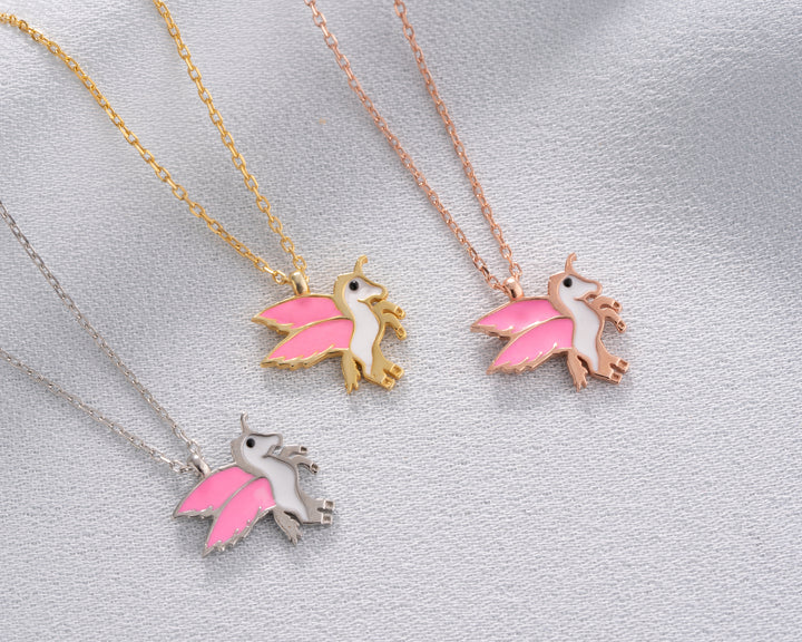 Pink Unicorn Necklace