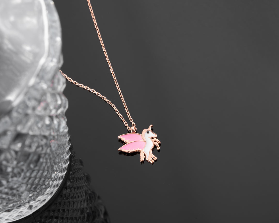 Pink Unicorn Necklace