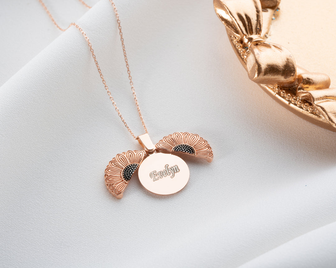 Personalised Sun Flower  Necklace