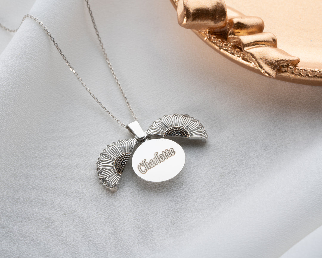 Personalised Sun Flower  Necklace