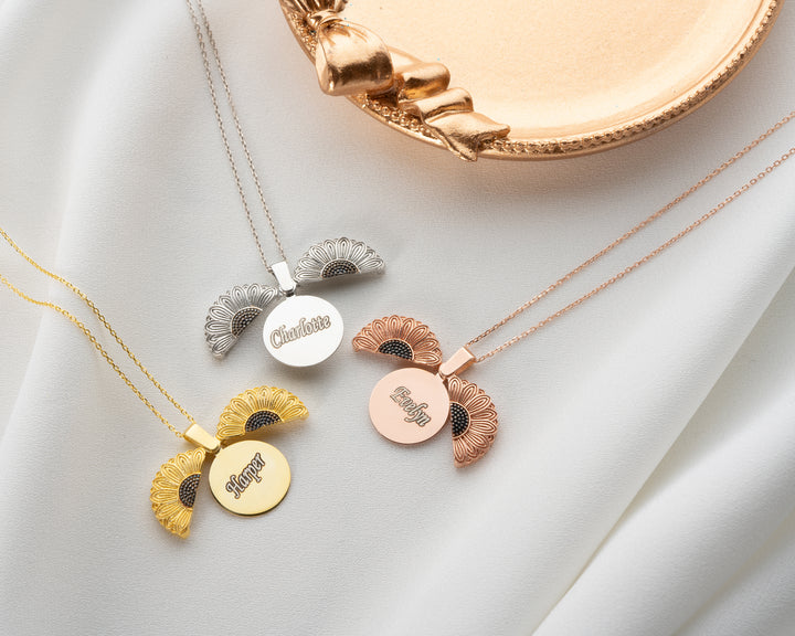 Personalised Sun Flower  Necklace