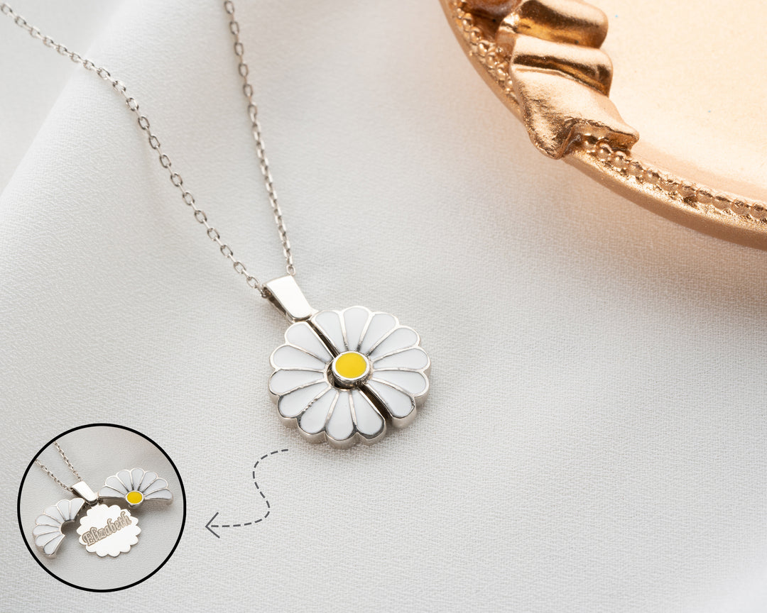 Personalized Daisy Necklace