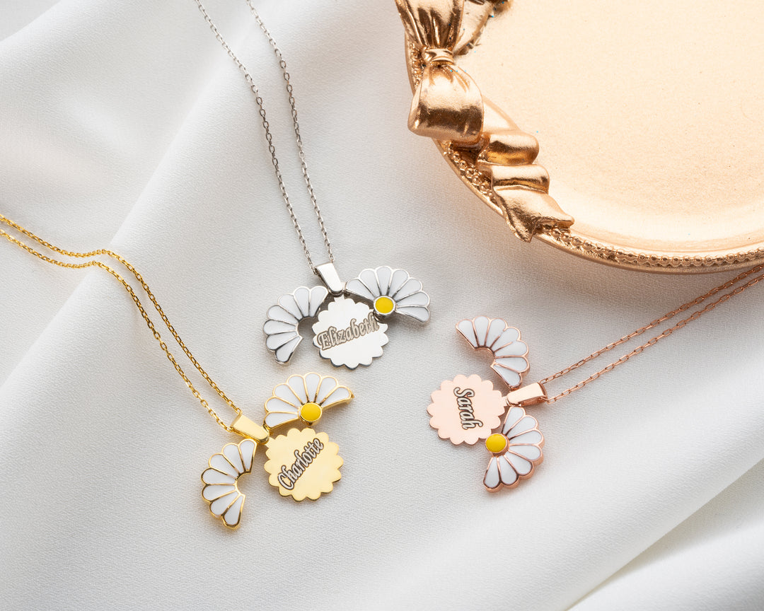Personalized Daisy Necklace
