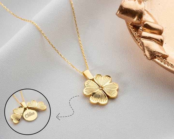 Personalised Clover Name Necklace