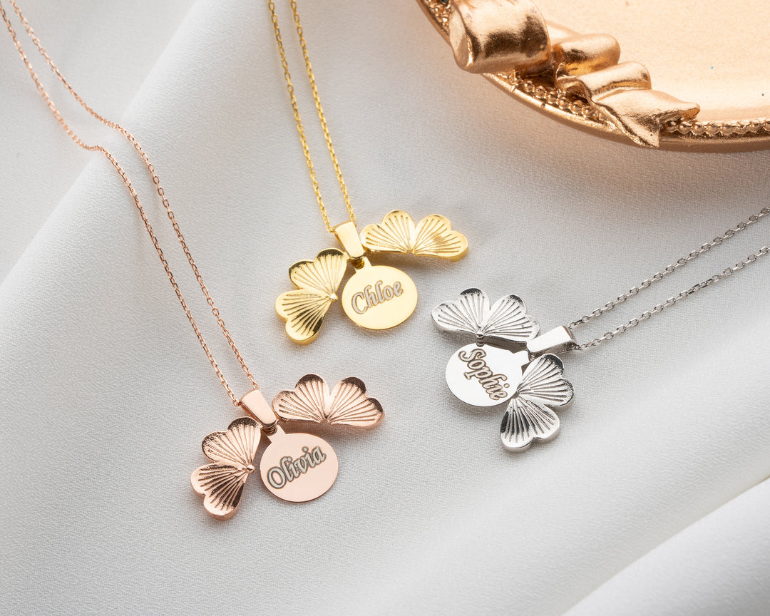 Personalised Clover Name Necklace