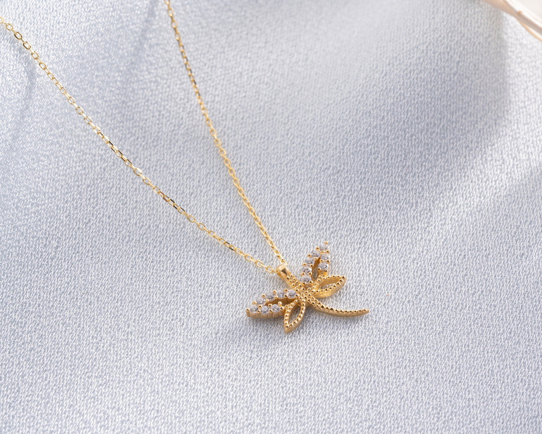 Minimalist Dragon Fly Necklace