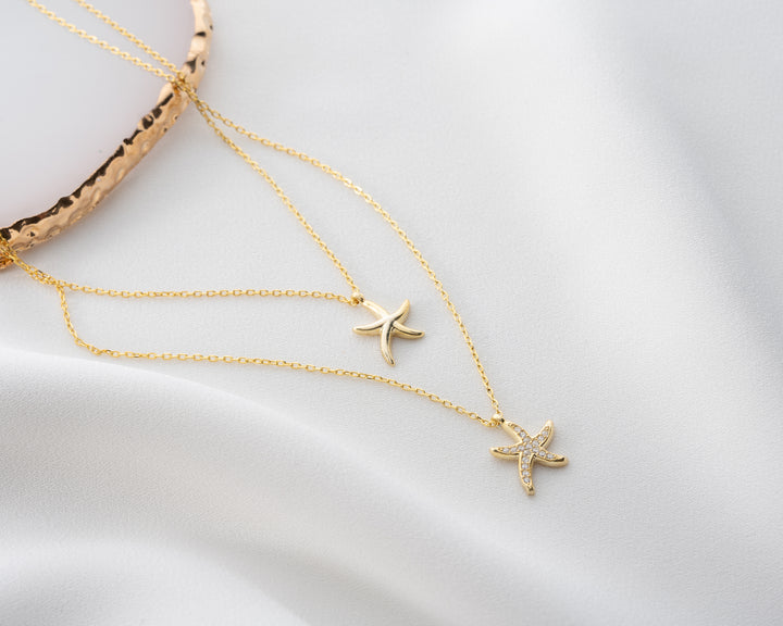 Two Line Starfish Necklace