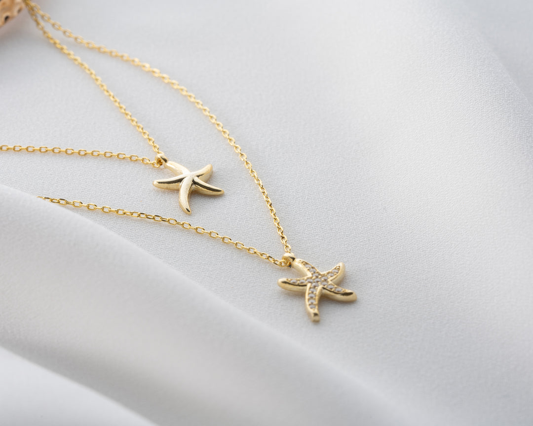 Two Line Starfish Necklace