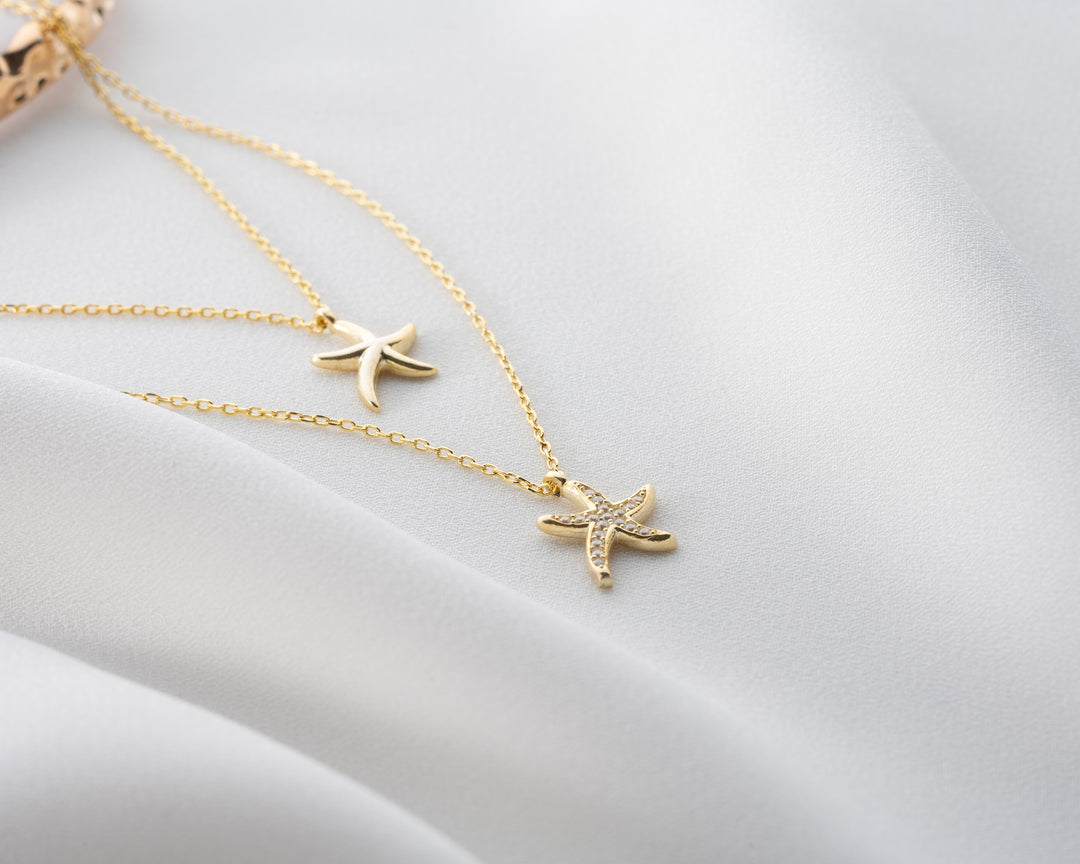 Two Line Starfish Necklace