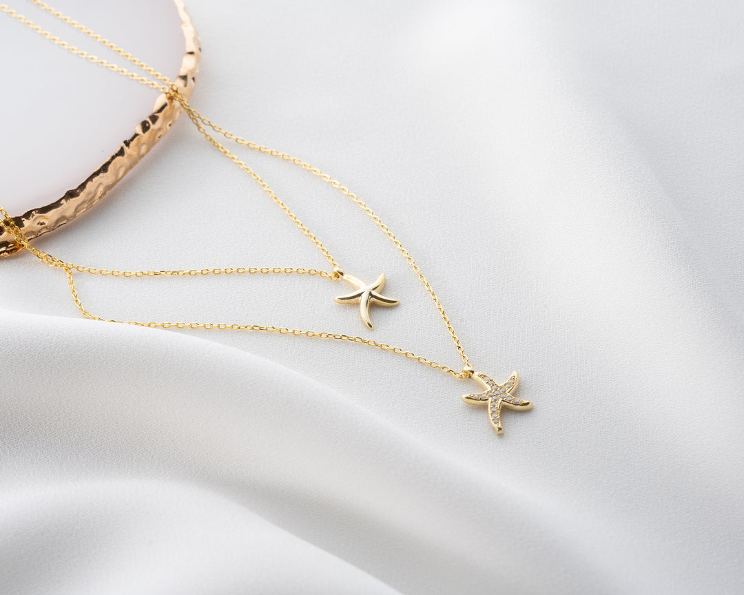 Two Line Starfish Necklace