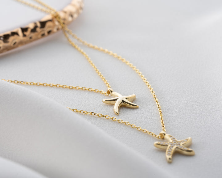 Two Line Starfish Necklace