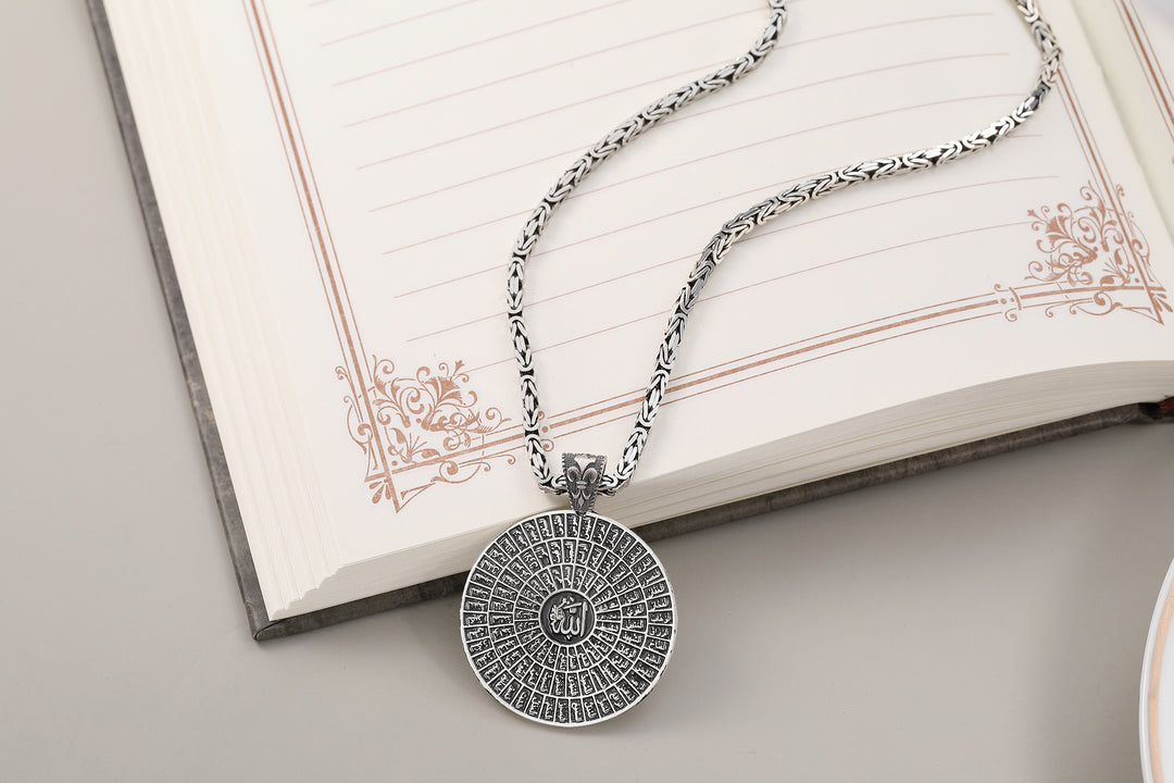 Silver 99 Names of Allah Necklace