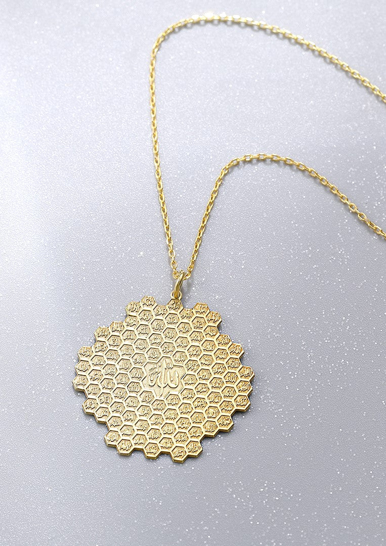 99 Names of Allah Necklace | Honeycomb Pattern
