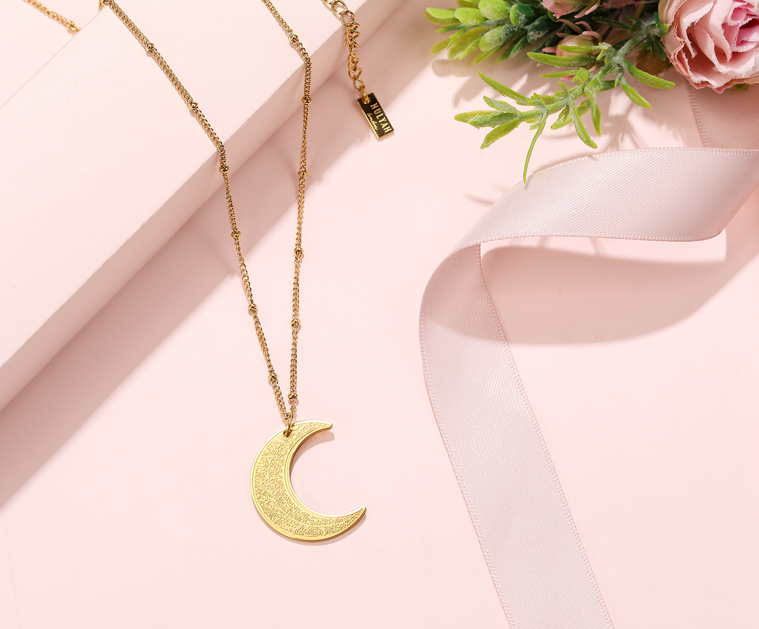 4 Qul Crescent Moon Hilal Necklace