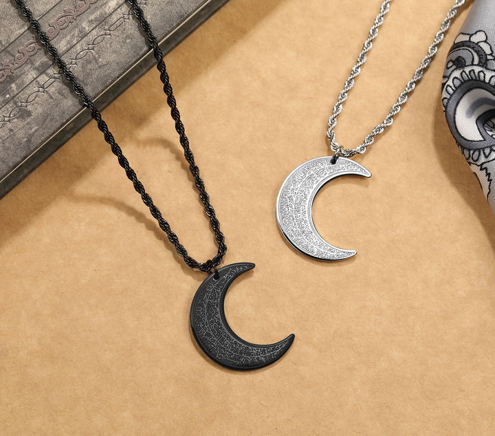 4 Qul Crescent Moon Hilal Necklace