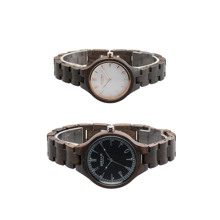 Couple Wooden Watches (SALE) N04  (2 watches) - HULYAH