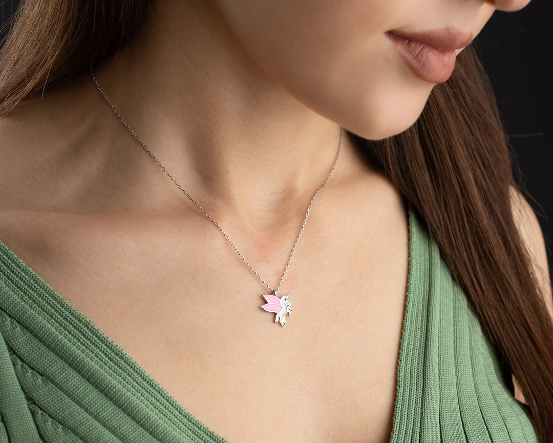 Pink Unicorn Necklace