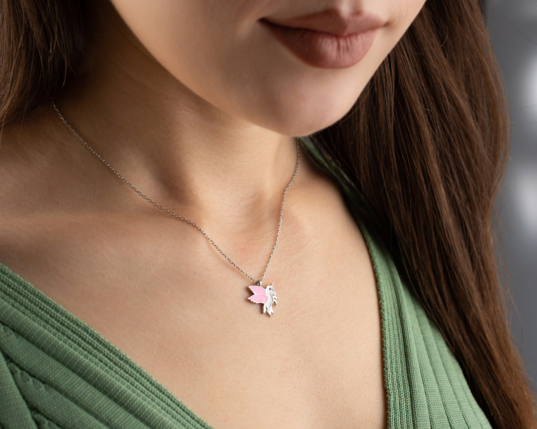 Pink Unicorn Necklace