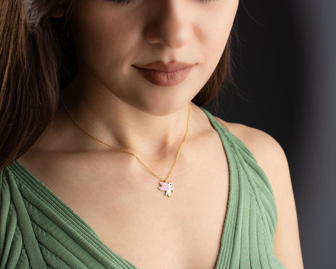 Pink Unicorn Necklace