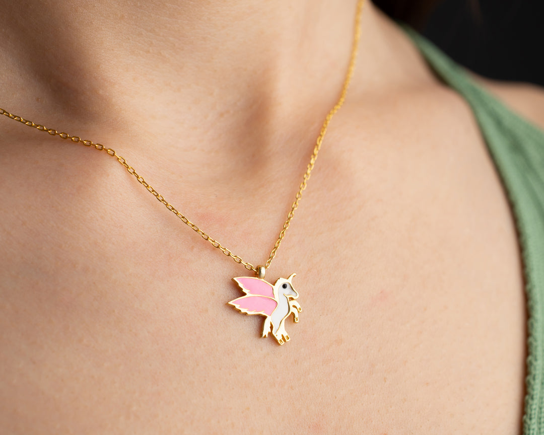 Pink Unicorn Necklace