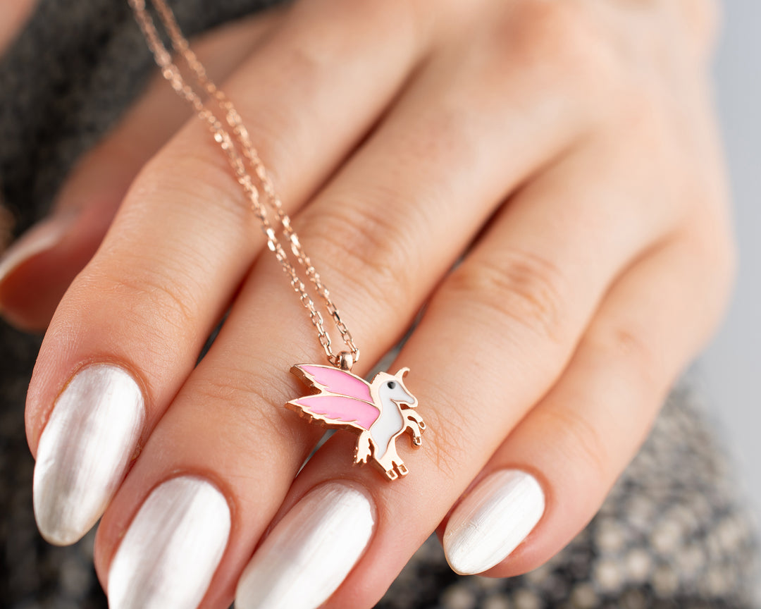 Pink Unicorn Necklace