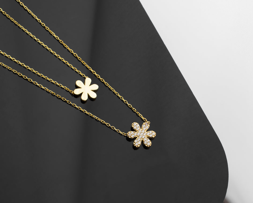 Two Lines Flower Necklace