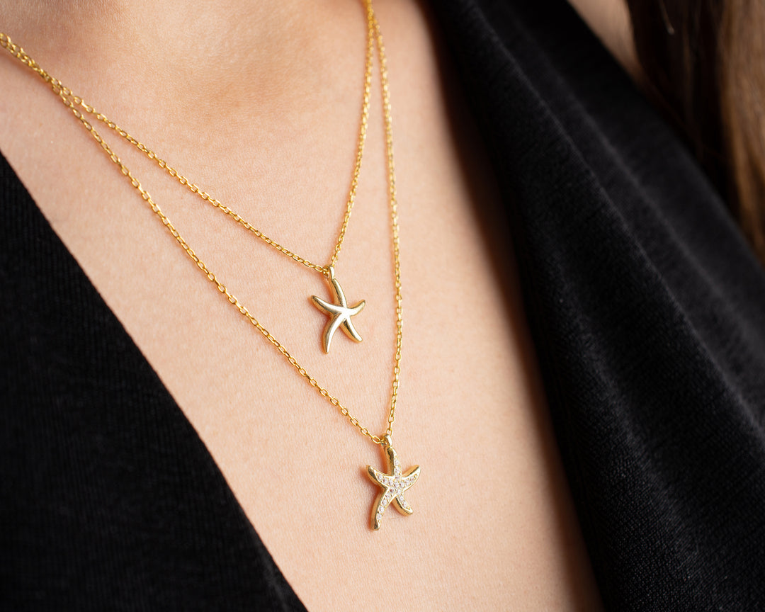 Two Line Starfish Necklace
