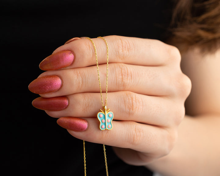 Blue Butterfly Necklace