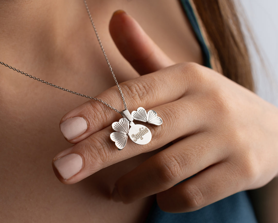 Personalised Clover Name Necklace