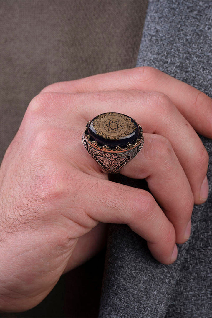 The Seal of Solomon Ring with Gravure - Hulyah London