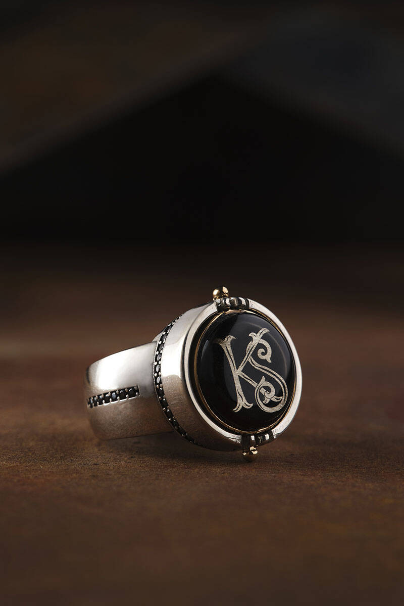 Double Sided Initial Letter Men Ring | Exclusive