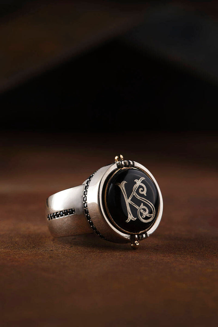 Double Sided Initial Letter Men Ring | Exclusive