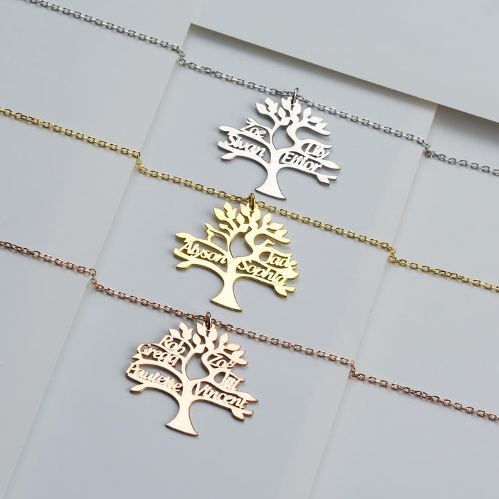 Custom Family Tree Necklace - Perfect Gift for Family - HULYAH