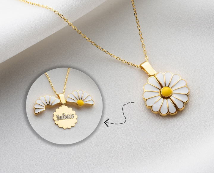 Personalized Daisy Necklace