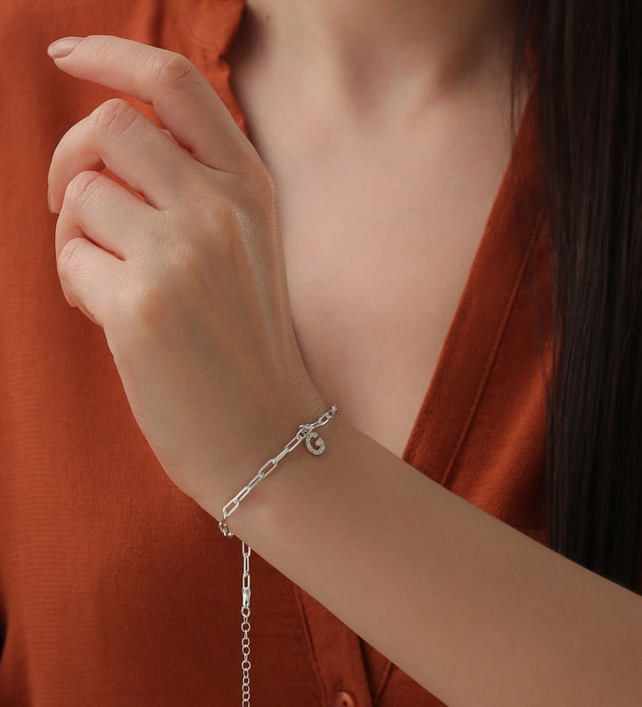 Minimal Chain & Initials Letter Bracelet - HULYAH