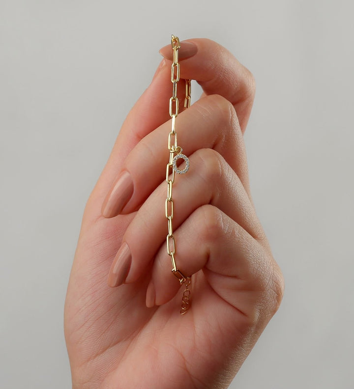 Minimal Chain & Initials Letter Bracelet - HULYAH